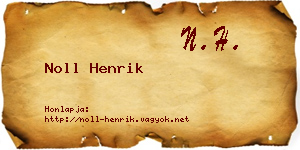 Noll Henrik névjegykártya